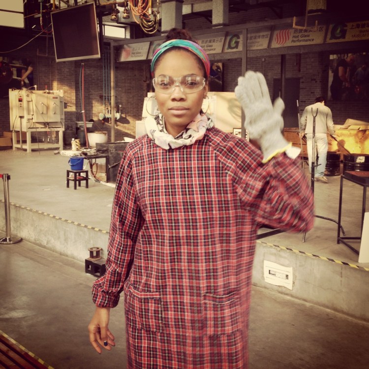 I went first. SERIOUS about glass blowing.